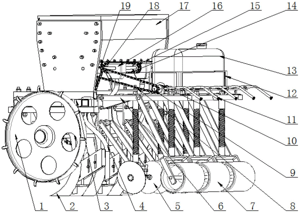 Novel trailing planter for small tractor