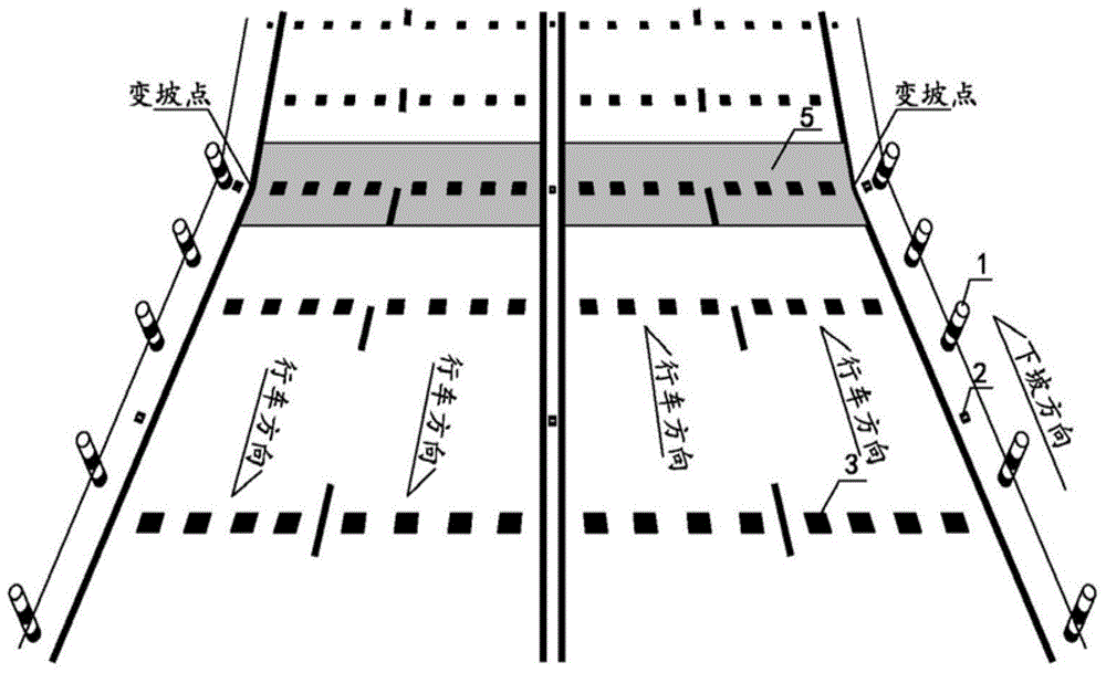 Continuous highway downslope section vision speed control method and system