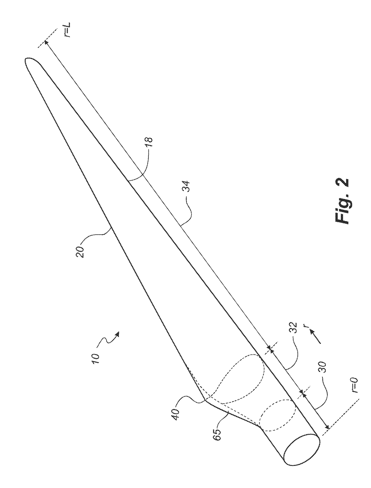 Wind turbine blade with a trailing edge spacing section