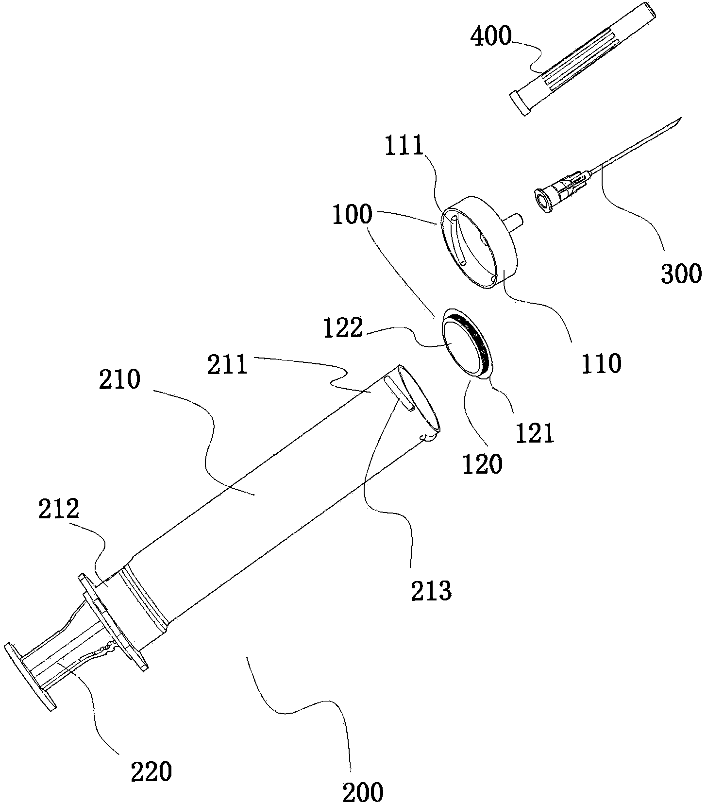 Injector capable of repeatedly using boosting device and liquid storage device thereof