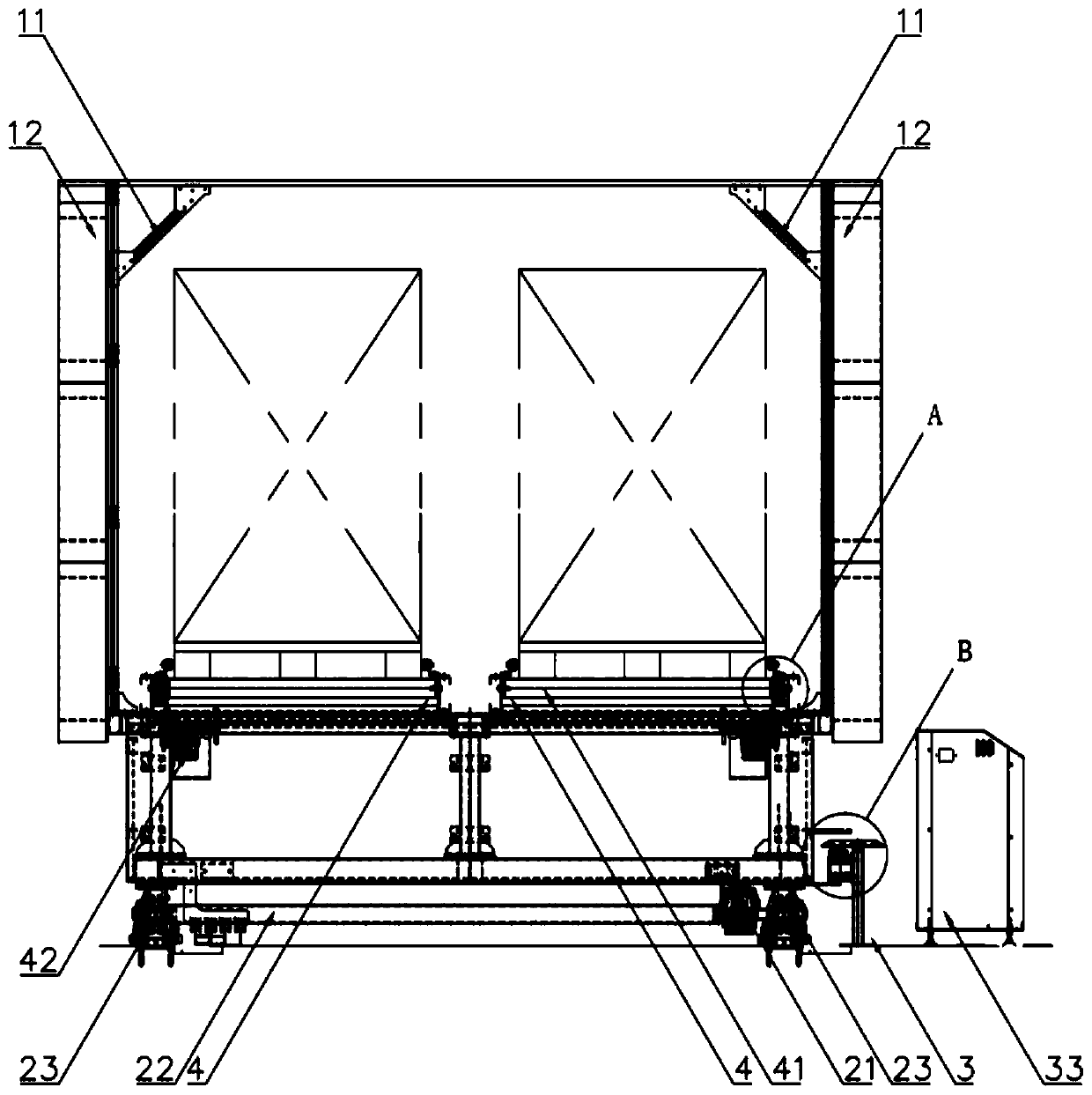 Rapid logistics transport vehicle with outdoor transportation capability