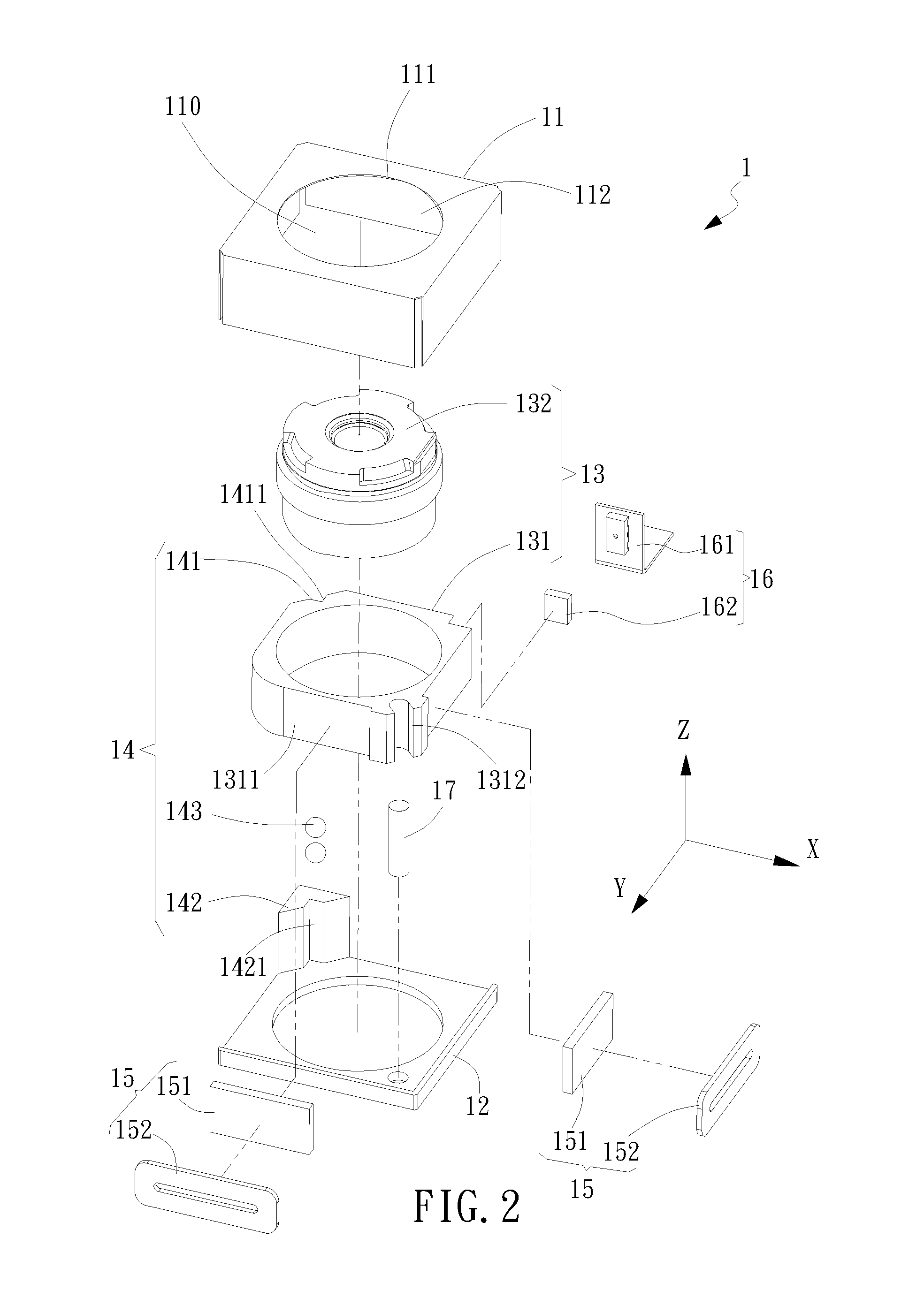 Electromagnetic Driving Device for Lens having an Anti-Tilt Mechanism