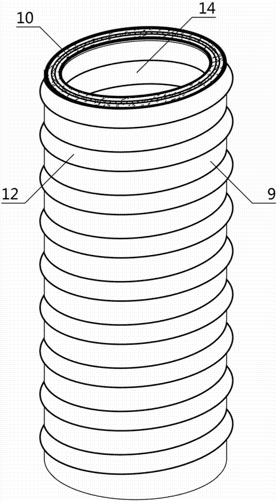 Steel strip reinforced polyethylene helically-corrugated drain pipe foundation structure and construction method thereof