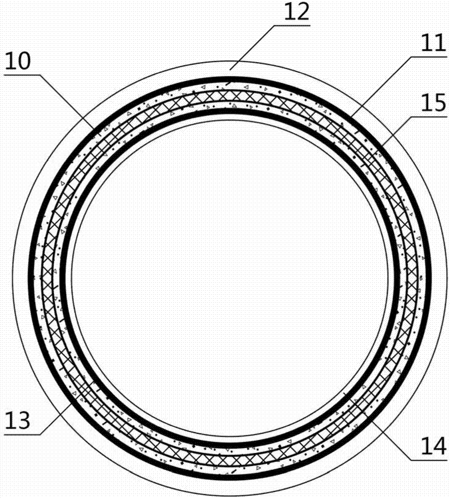 Steel strip reinforced polyethylene helically-corrugated drain pipe foundation structure and construction method thereof