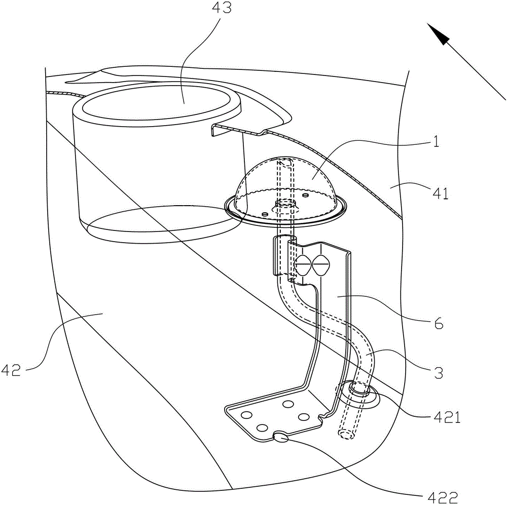 A fuel tank oil-gas separation structure assembly