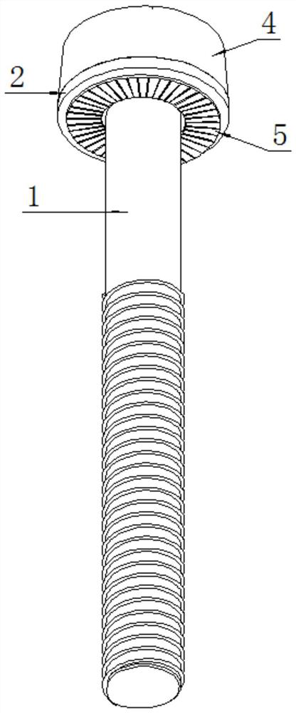 An aviation anti-removal external hexagonal screw device