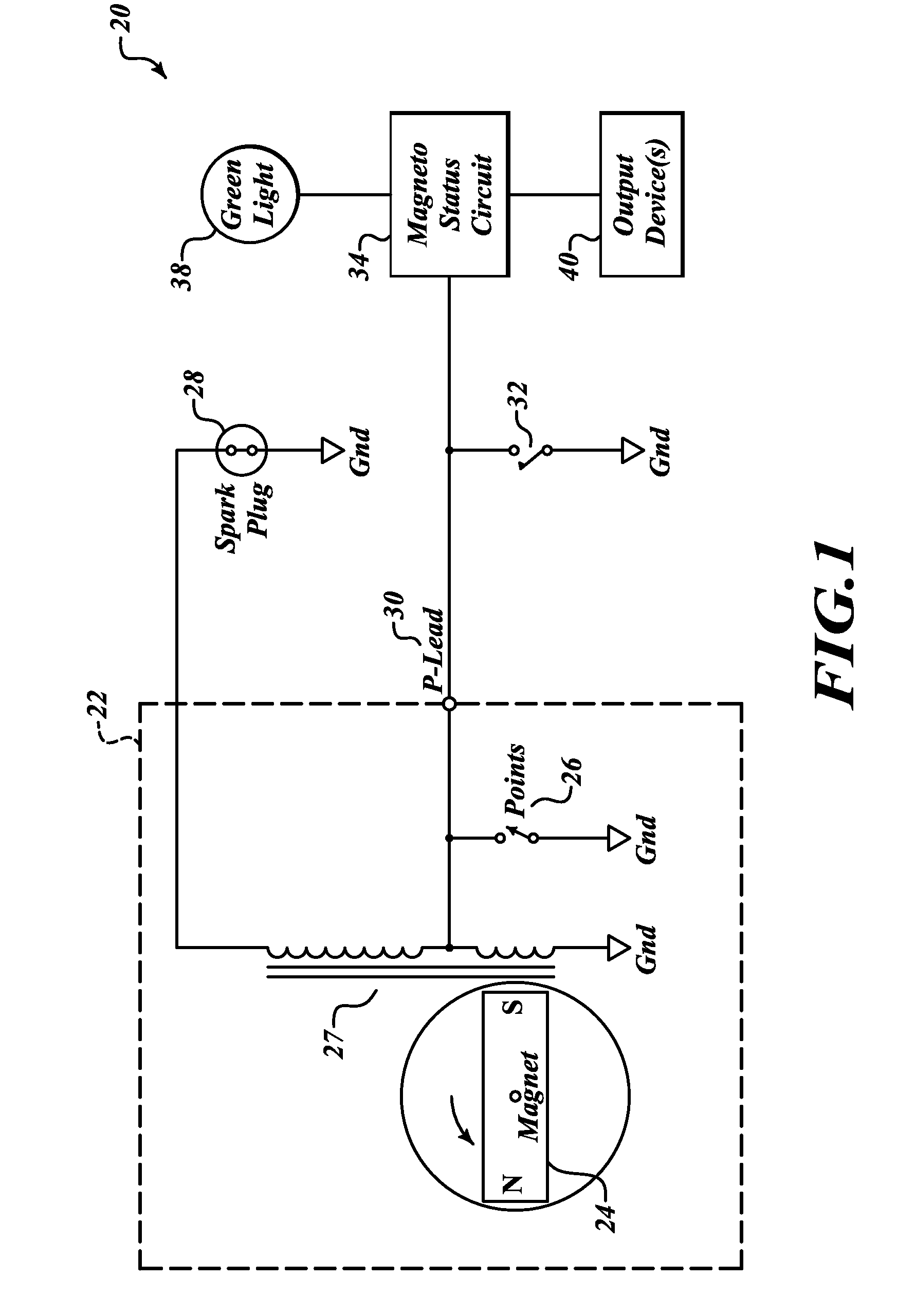 Magneto sensor for an aircraft ignition system