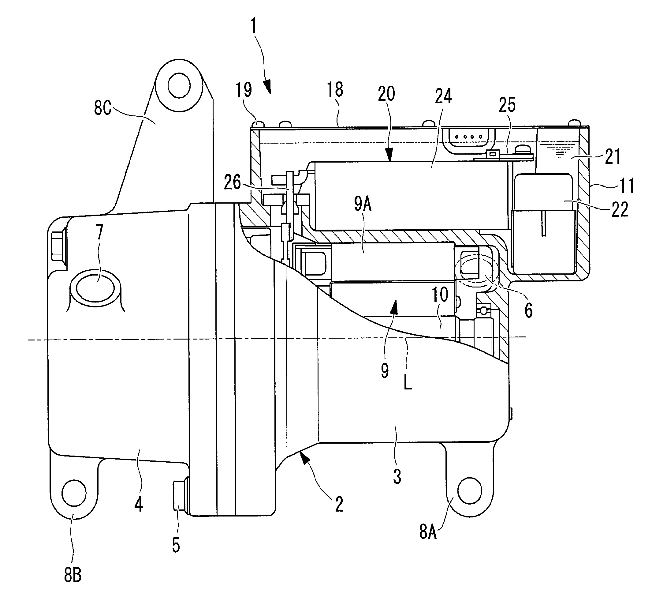 Inverter-integrated electric compressor