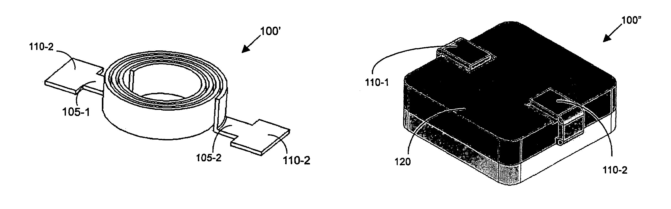 Current measurement using inductor coil with compact configuration and low TCR alloys