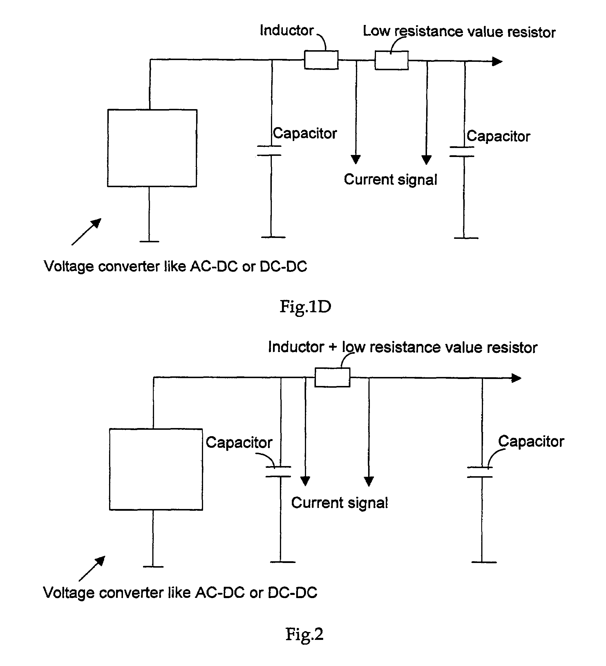 Current measurement using inductor coil with compact configuration and low TCR alloys