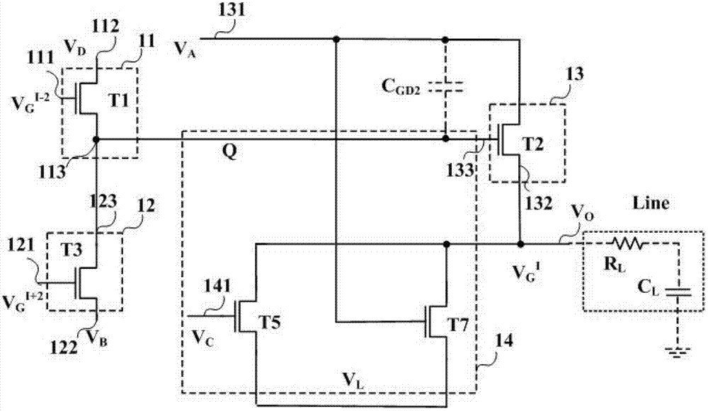 Grid driving unit circuit, grid driving circuit of grid driving unit circuit, and display