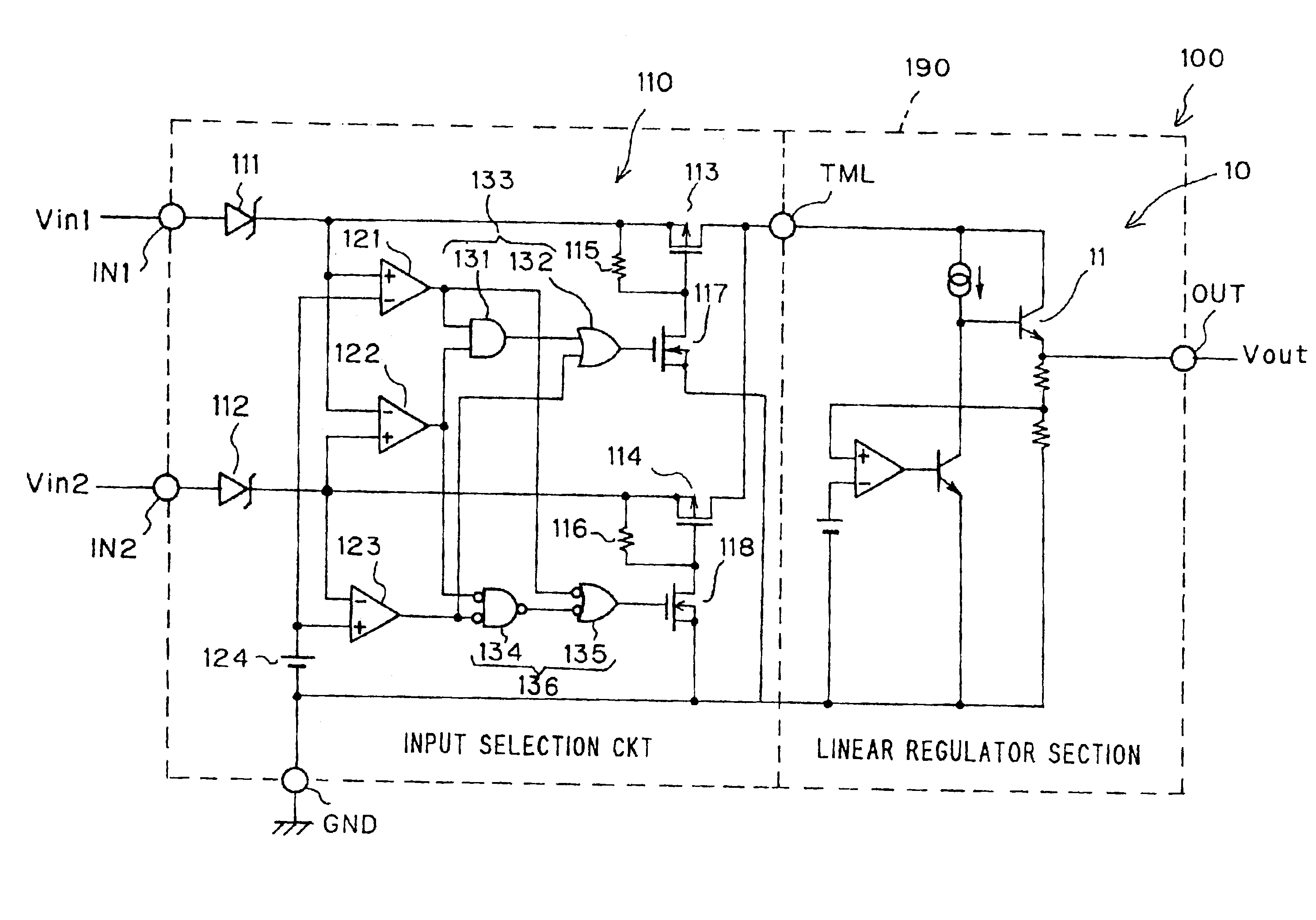 DC-DC converter circuit, power supply selection circuit, and apparatus useful for increasing conversion efficiency