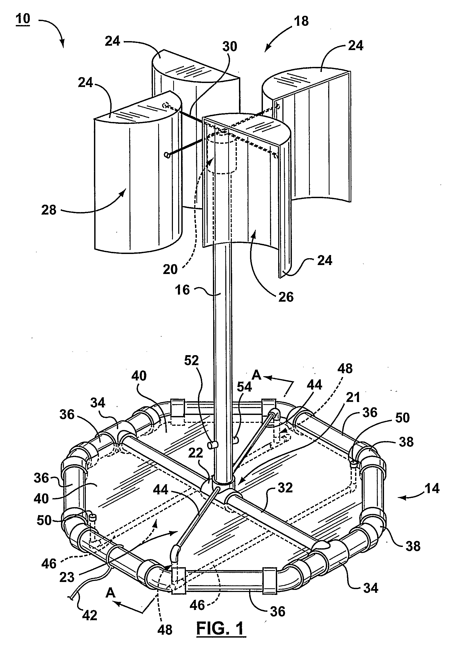 Apparatus For Production of Hydrogen Gas Using Wind and Wave Action