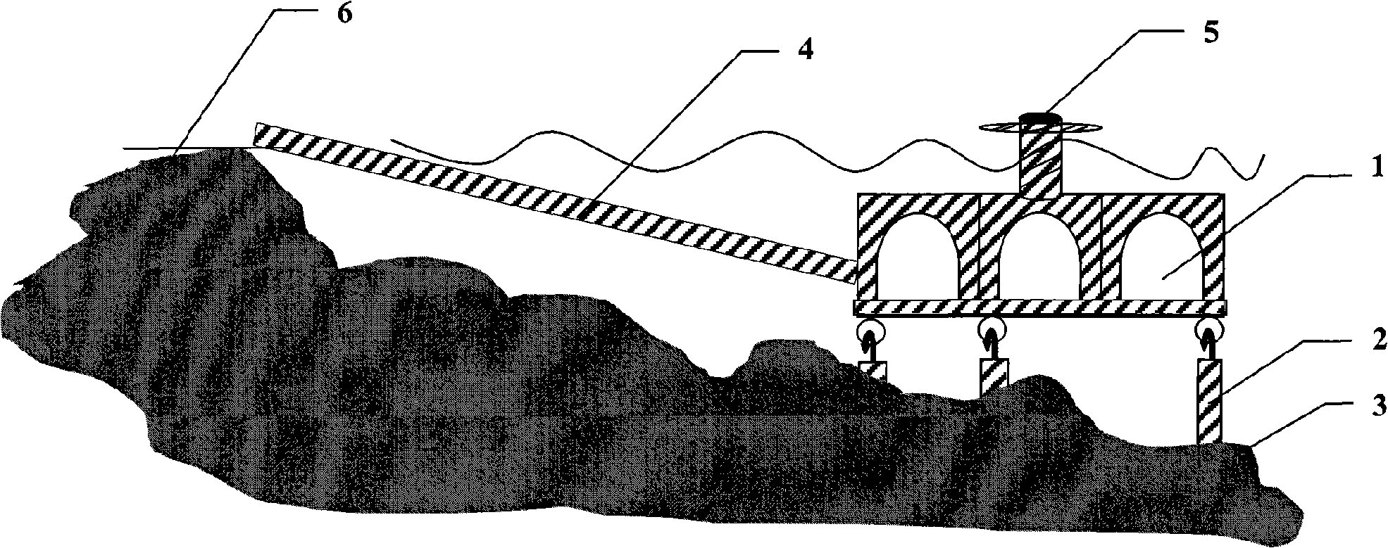 Suspending type seabed building and construction method thereof