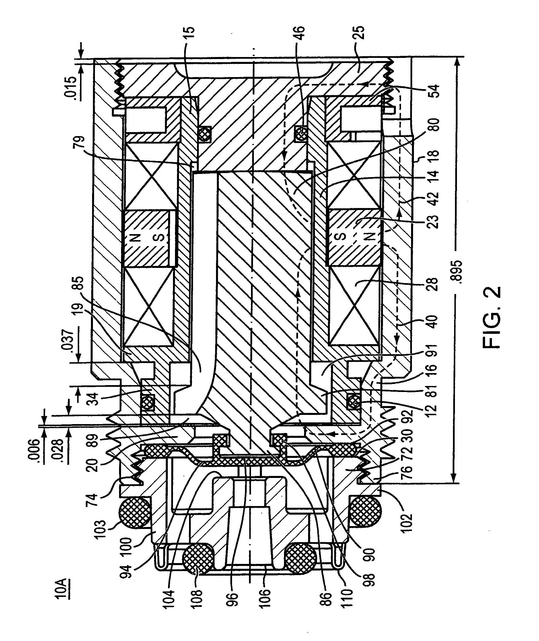 Electromagnetic apparatus and method for controlling fluid flow