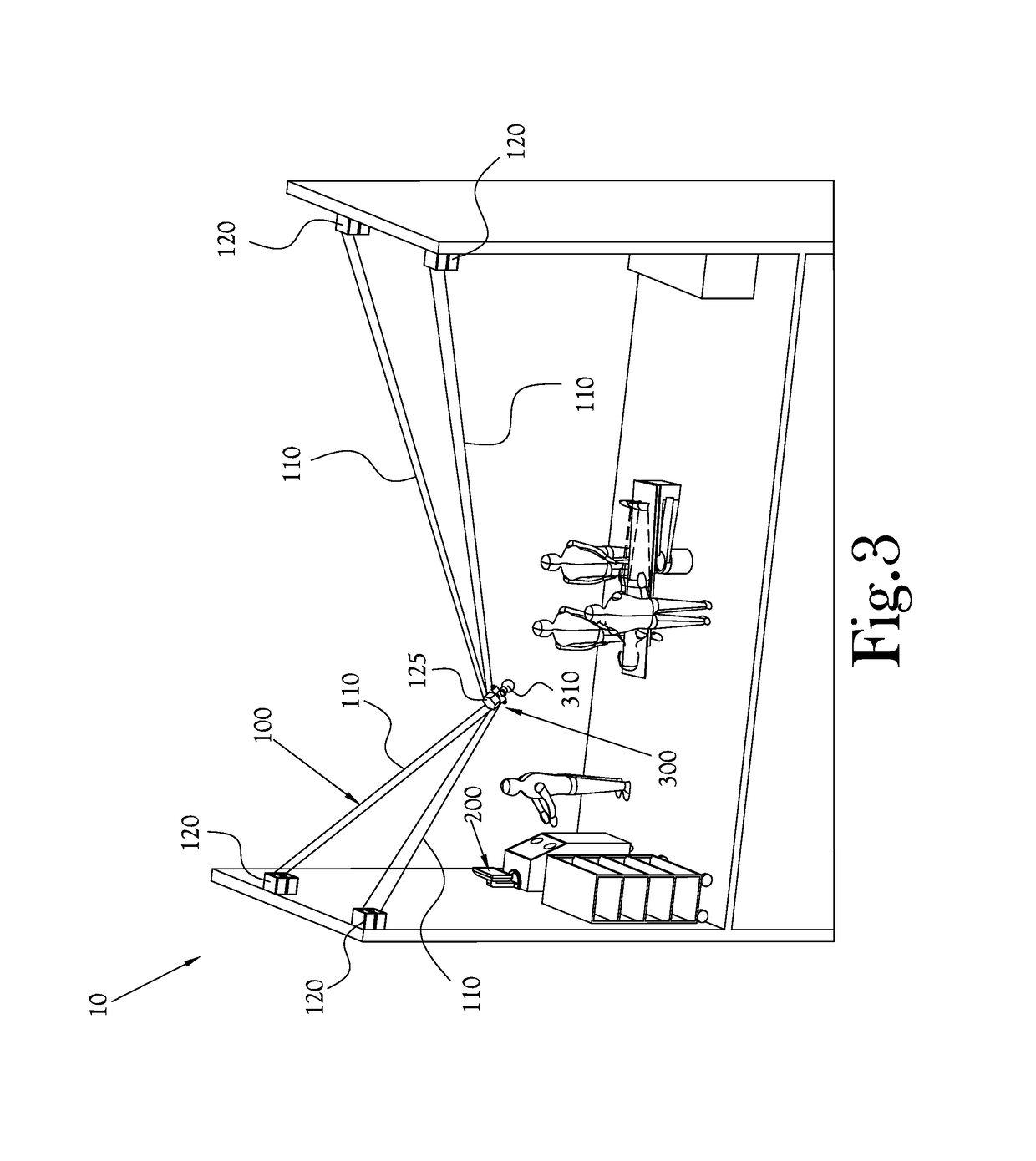 System for controlling light and for tracking tools in a three-dimensional space