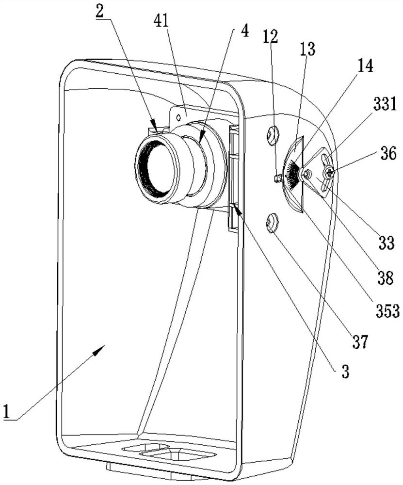 Vehicle-mounted camera module lens angle bidirectional ratchet wheel adjusting mechanism