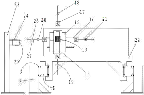 Overlong workpiece linearity detection device driven by composite micro-feeding axis