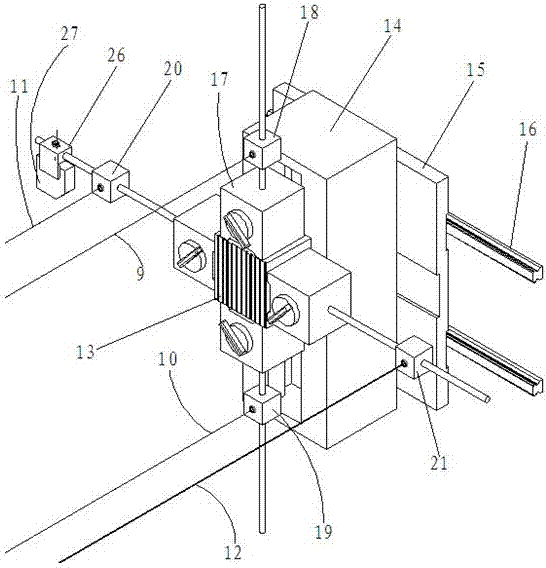 Overlong workpiece linearity detection device driven by composite micro-feeding axis