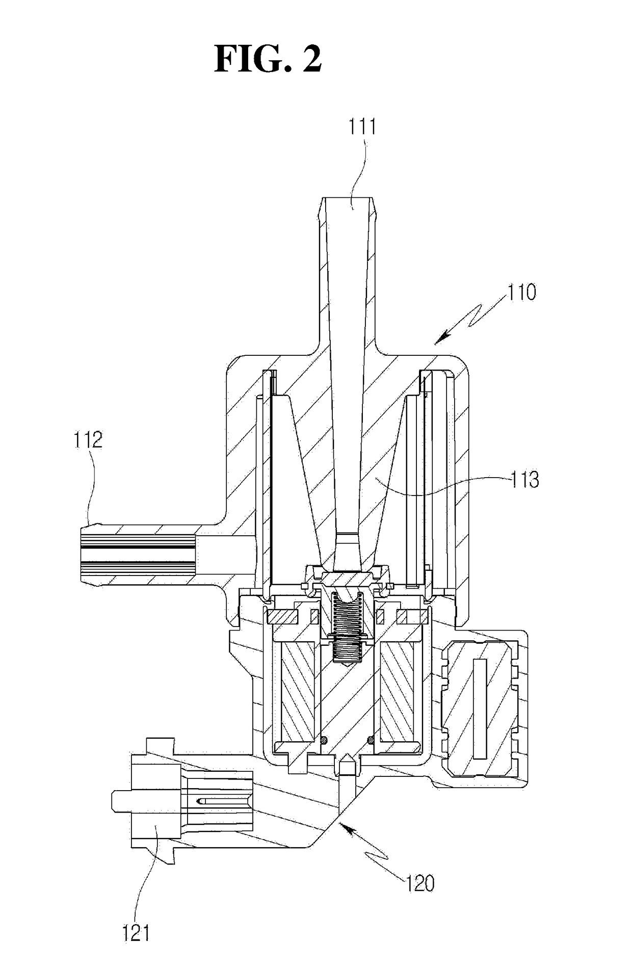 Noise reduction type purge control solenoid valve