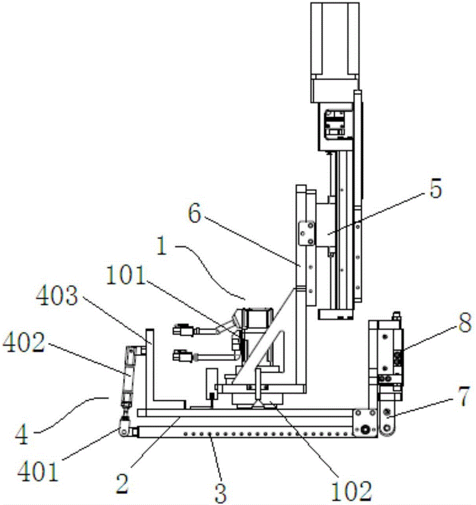 Adsorbing type film sticking mechanism