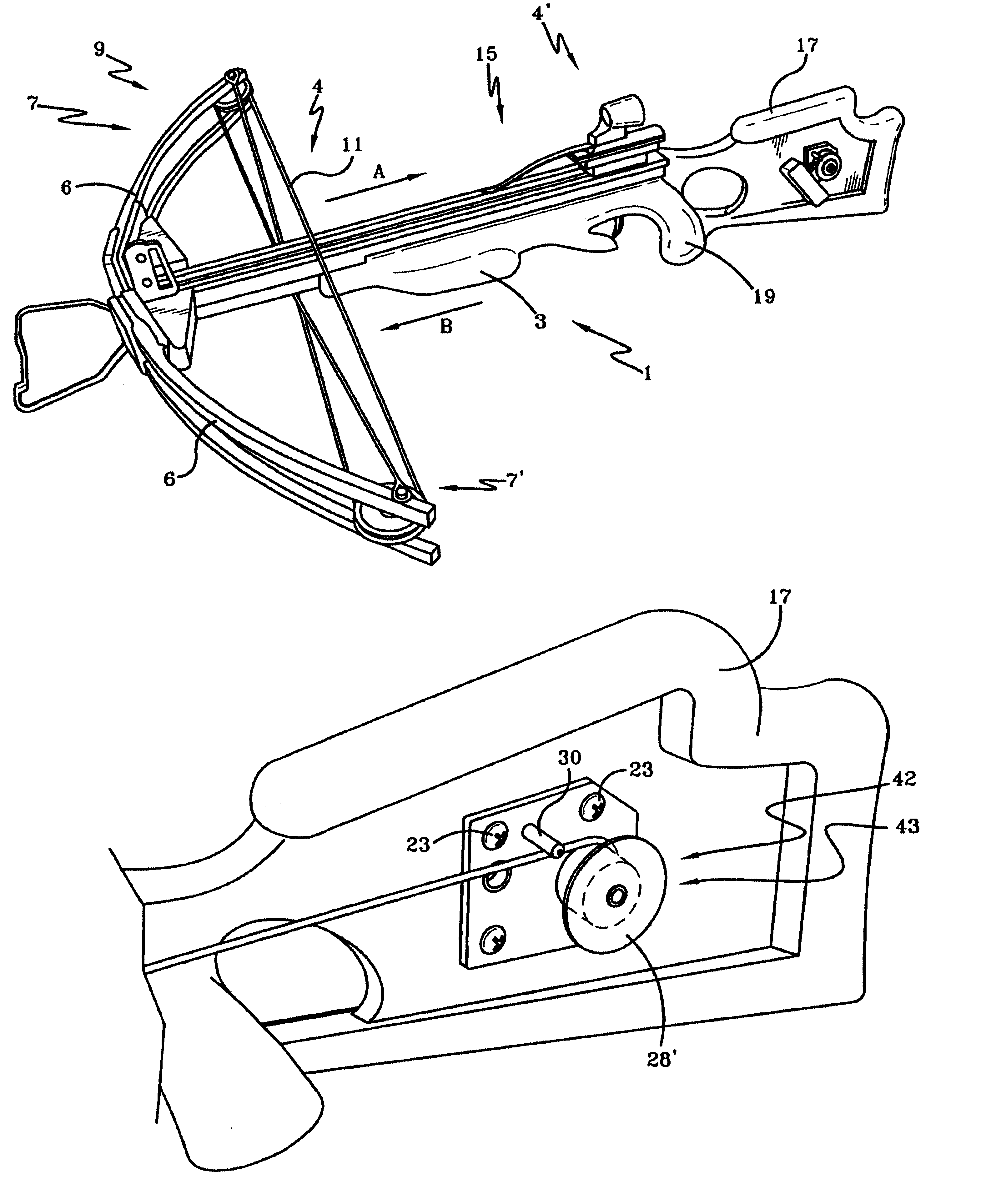 Crossbow rope cocking device