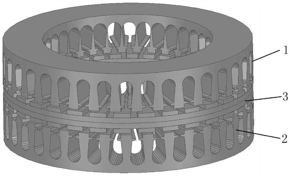 Axial complementary stator type magnetic gear motor structure