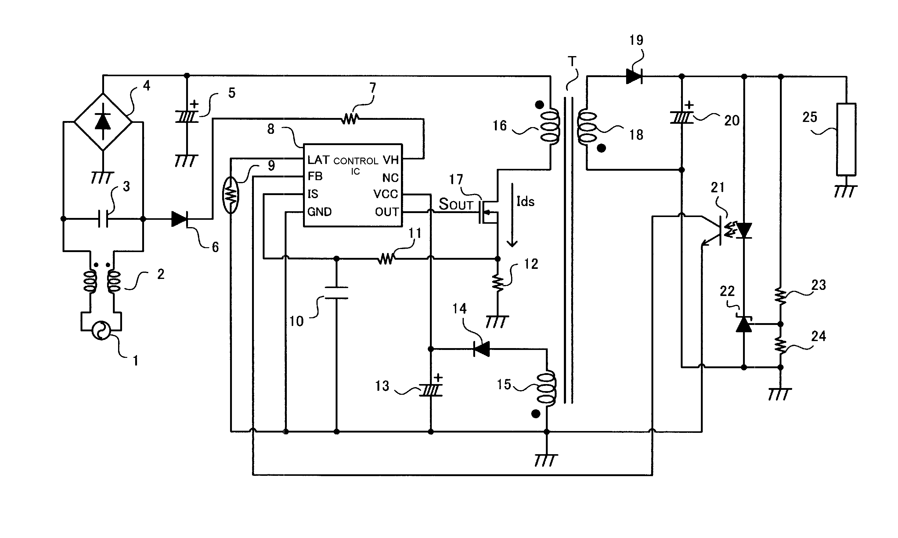 Switching power supply device control circuit and switching power supply