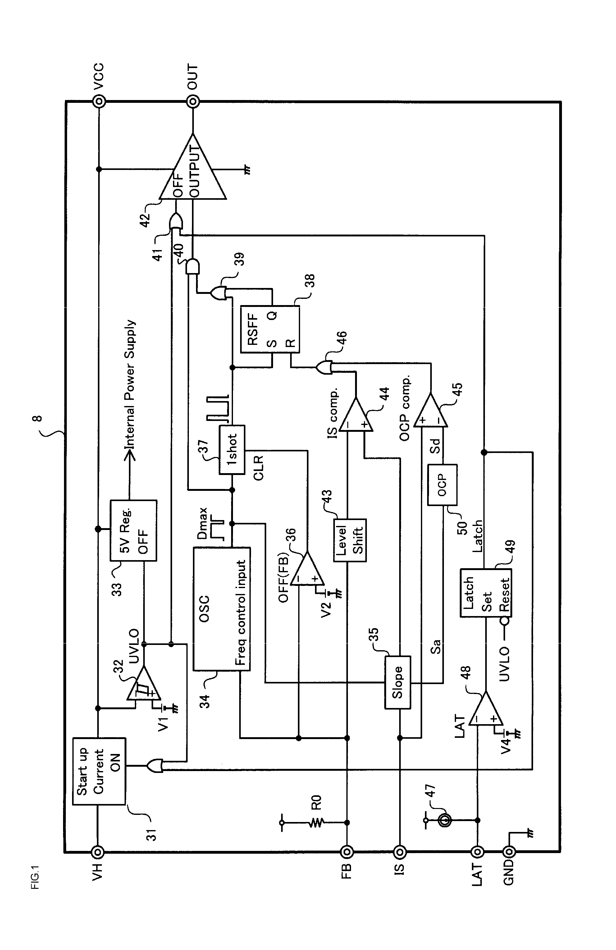 Switching power supply device control circuit and switching power supply