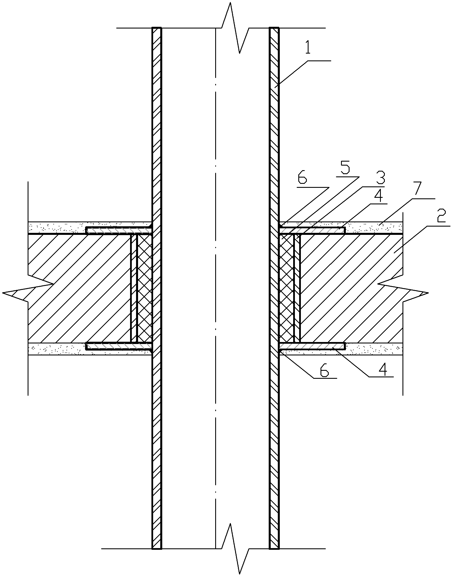 Pipeline penetrating floor fireproof structure