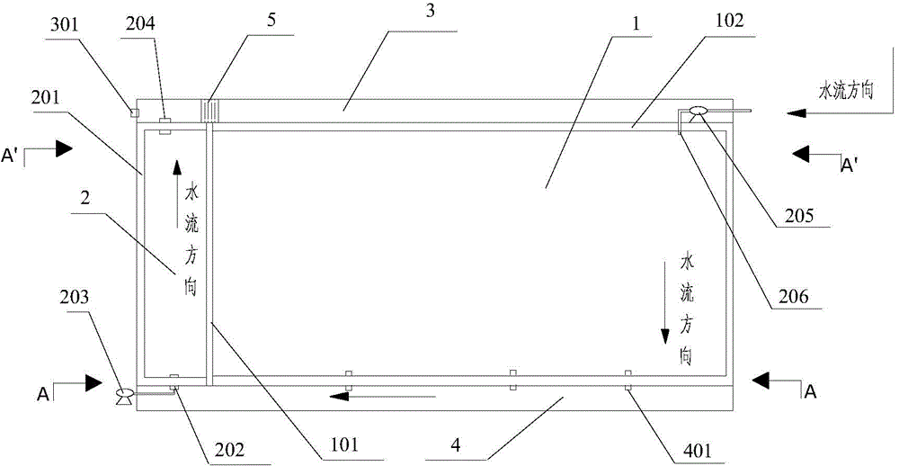 Artificial paddy wetland system and method for controlling the non-point source pollution of paddy field