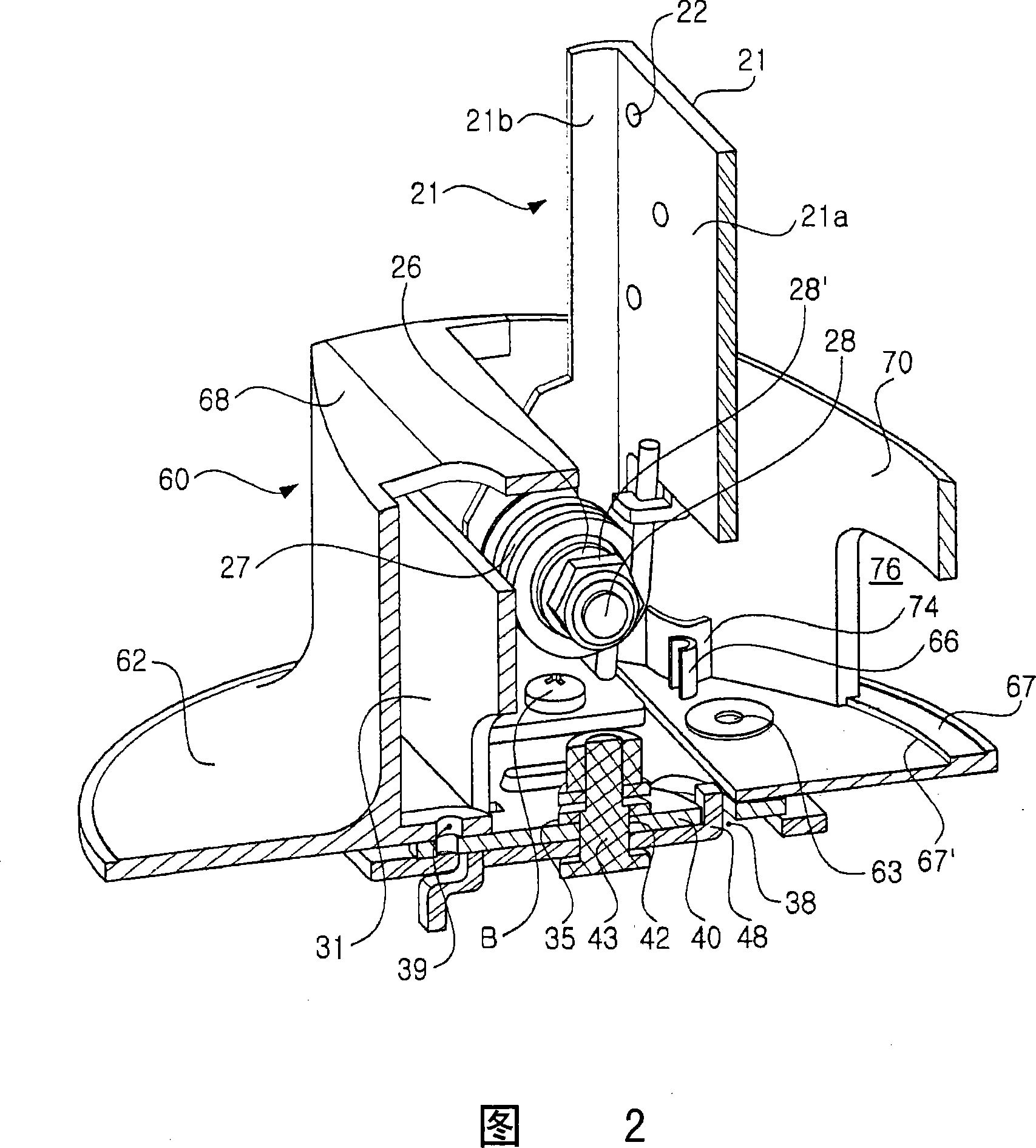 Electronic product hinge device and machine base device installed with hinge device