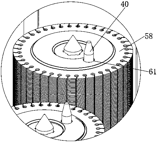 An automatic riveting machine for the assembly of the fan shaft sleeve and the middle plate