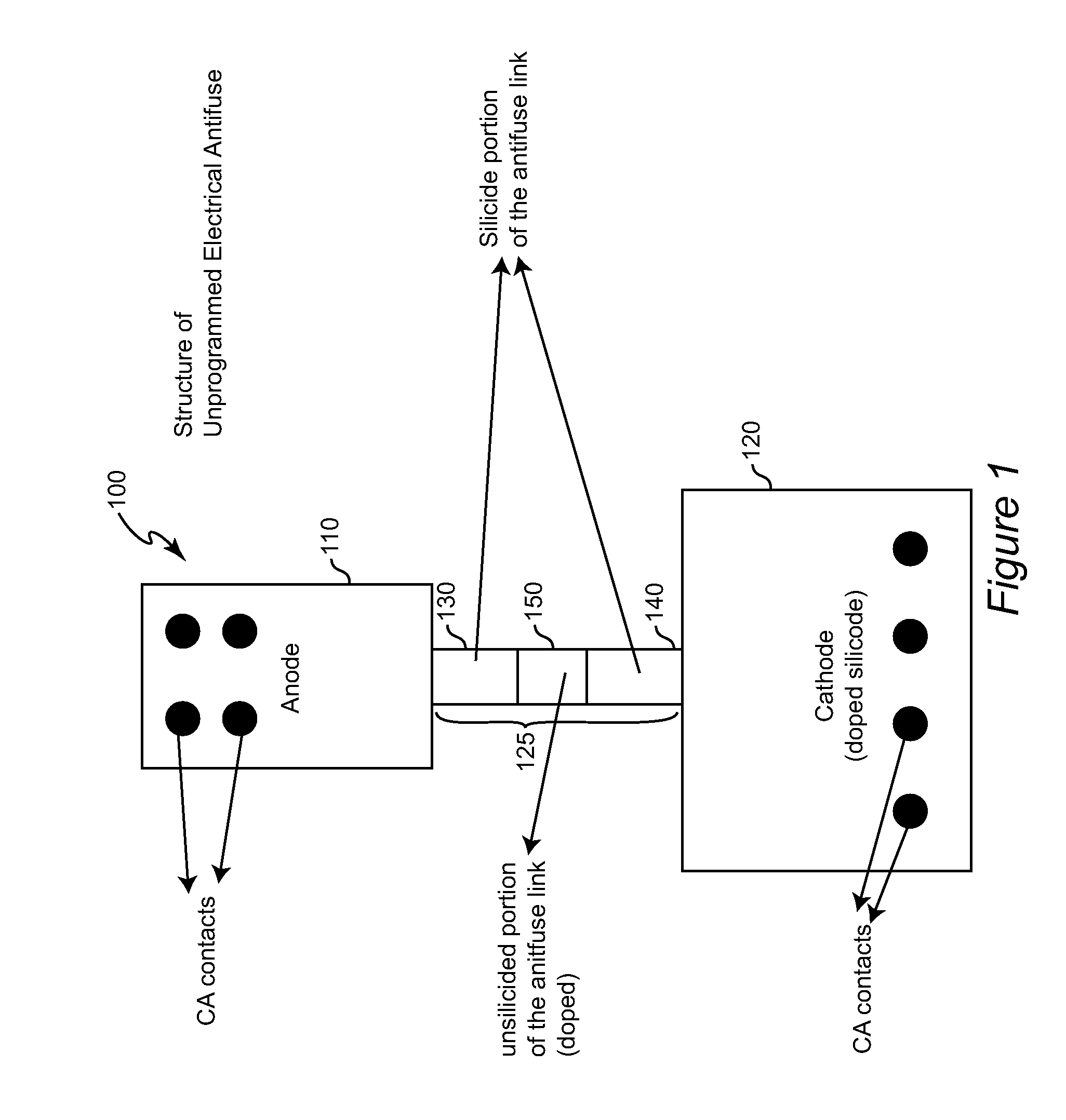 Electrical antifuse, method of manufacture and method of programming