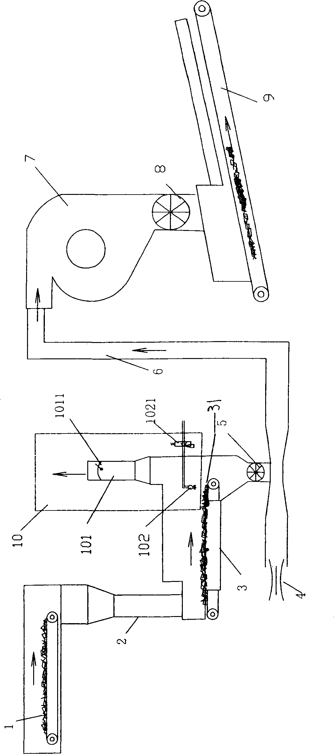 Method for expanding tobacco shred and equipment for the method