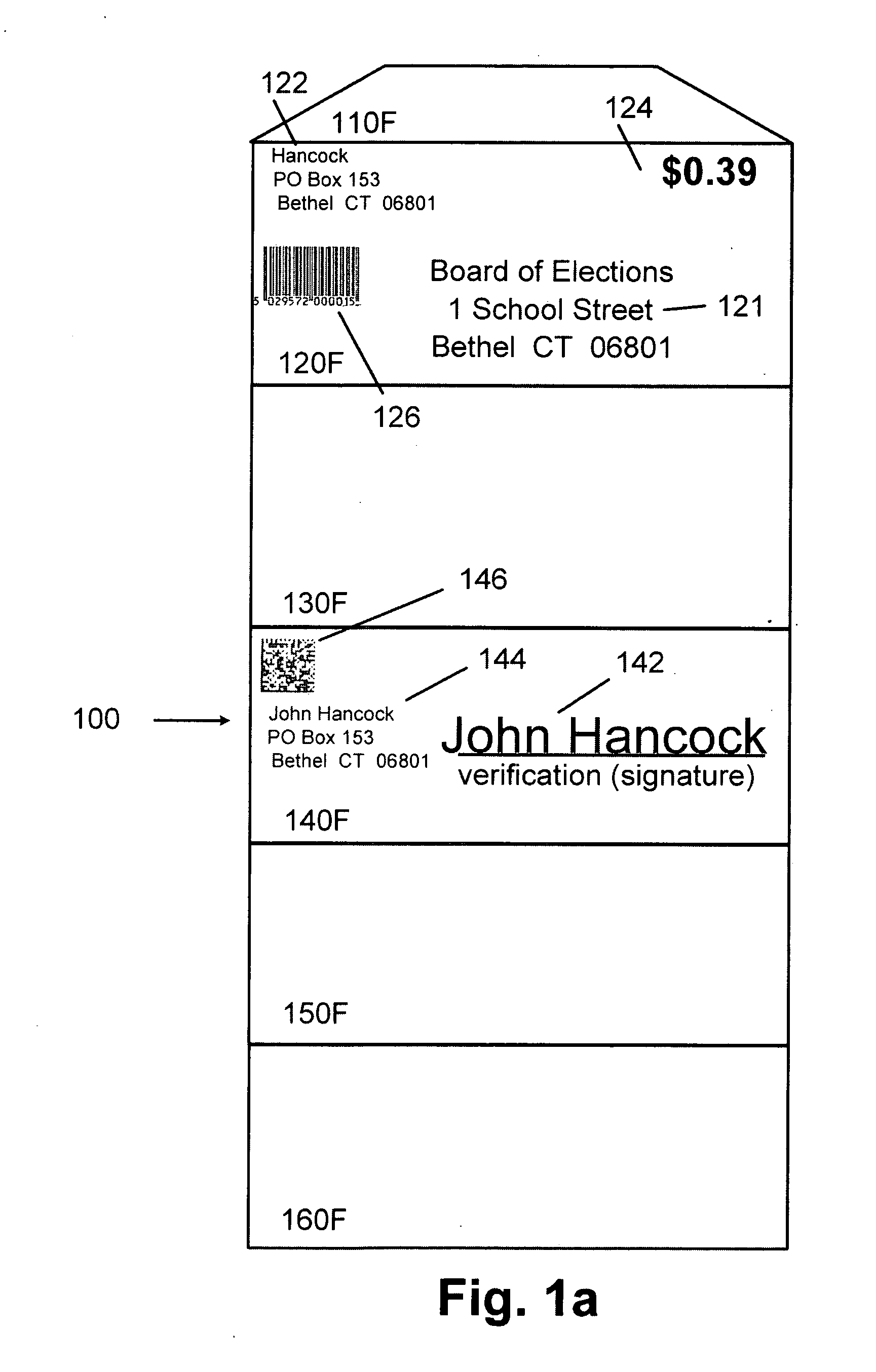 Integrated ballot and voting envelope with voter verification security