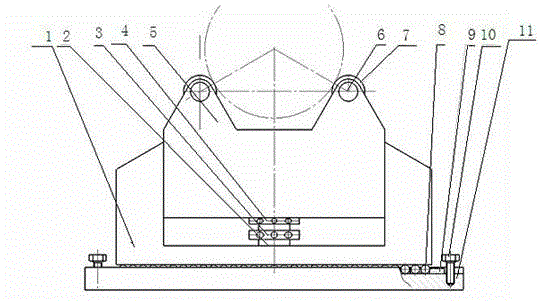 Bent axle coaxiality detecting device and detecting technology of high-power multi-cylinder internal combustion engine