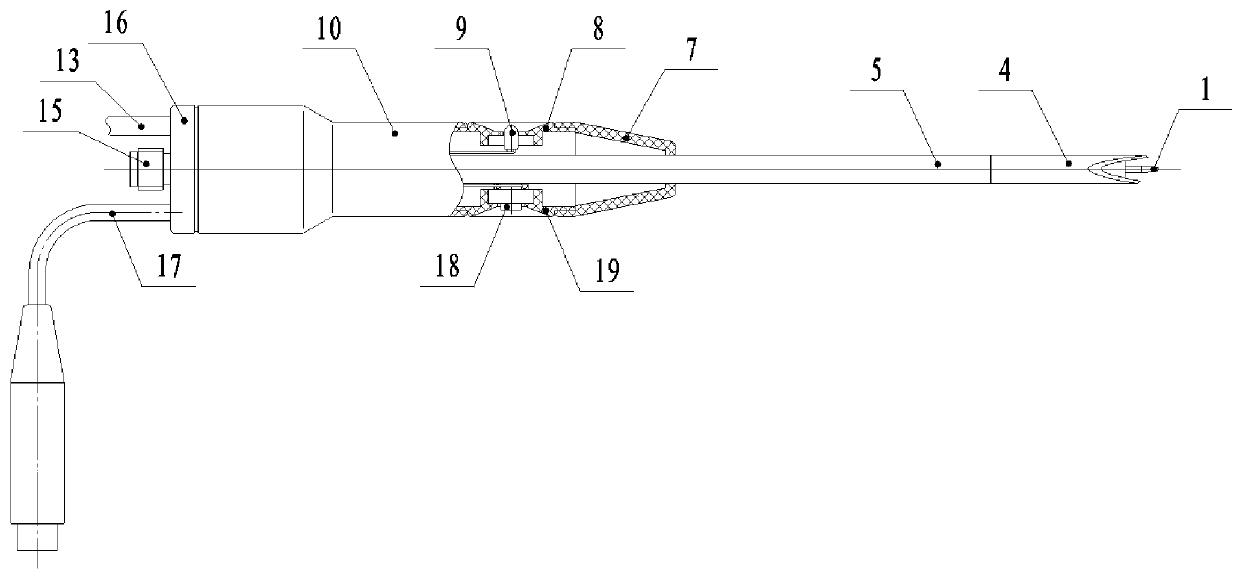 Water-cooled microwave burning cut heat clotting cutter