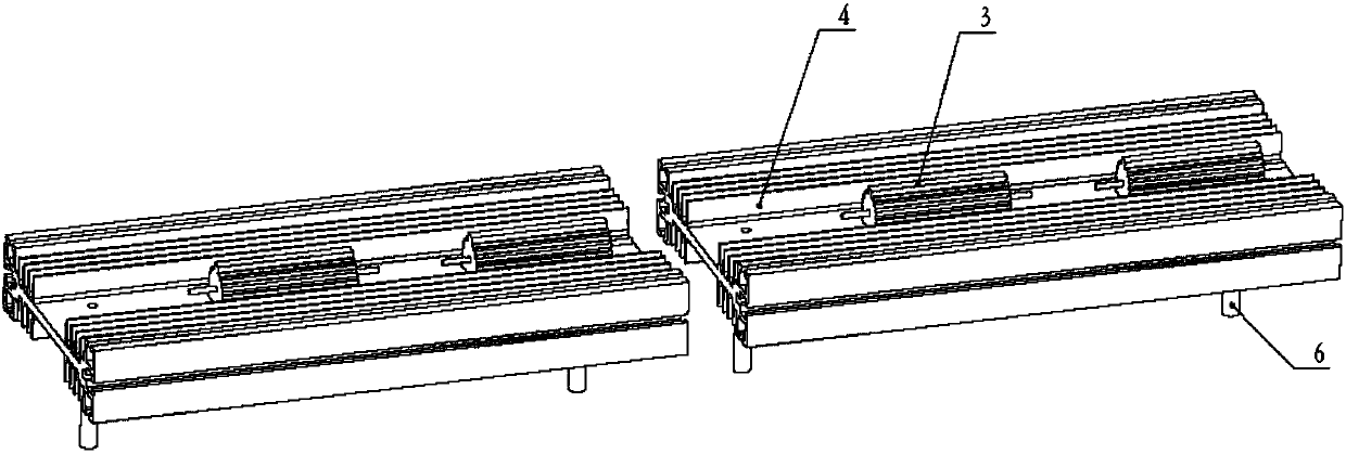 Radiator fixing structure of power supply and distribution load device