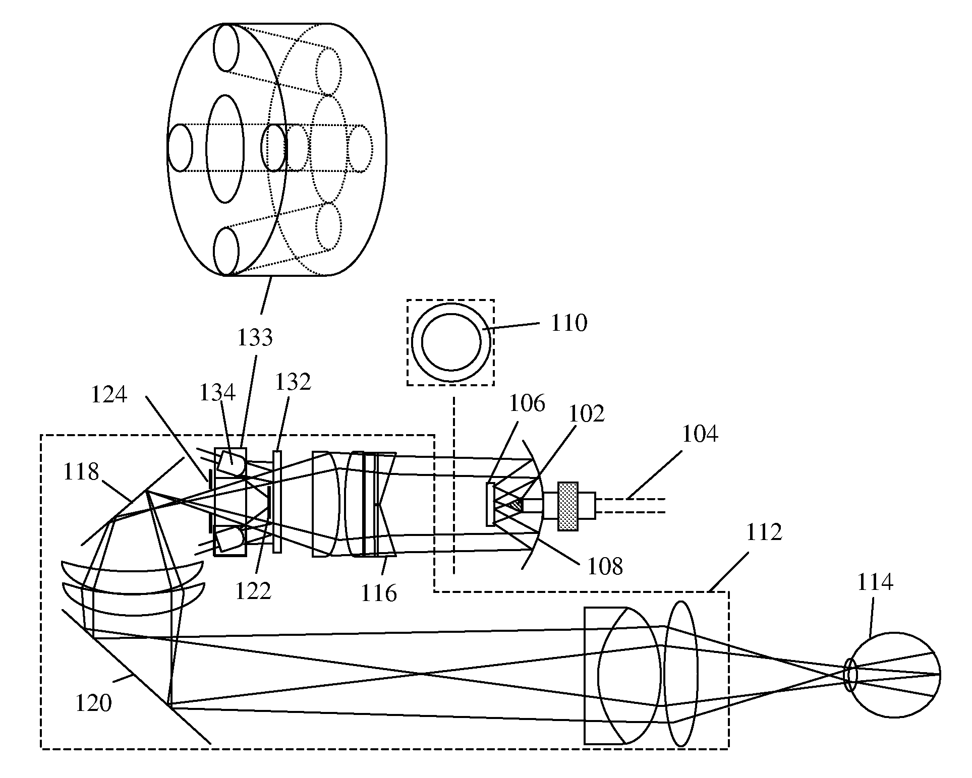 Working distance and alignment sensor for a fundus camera