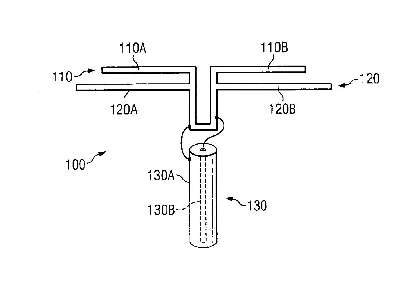 Low profile dual frequency dipole antenna structure