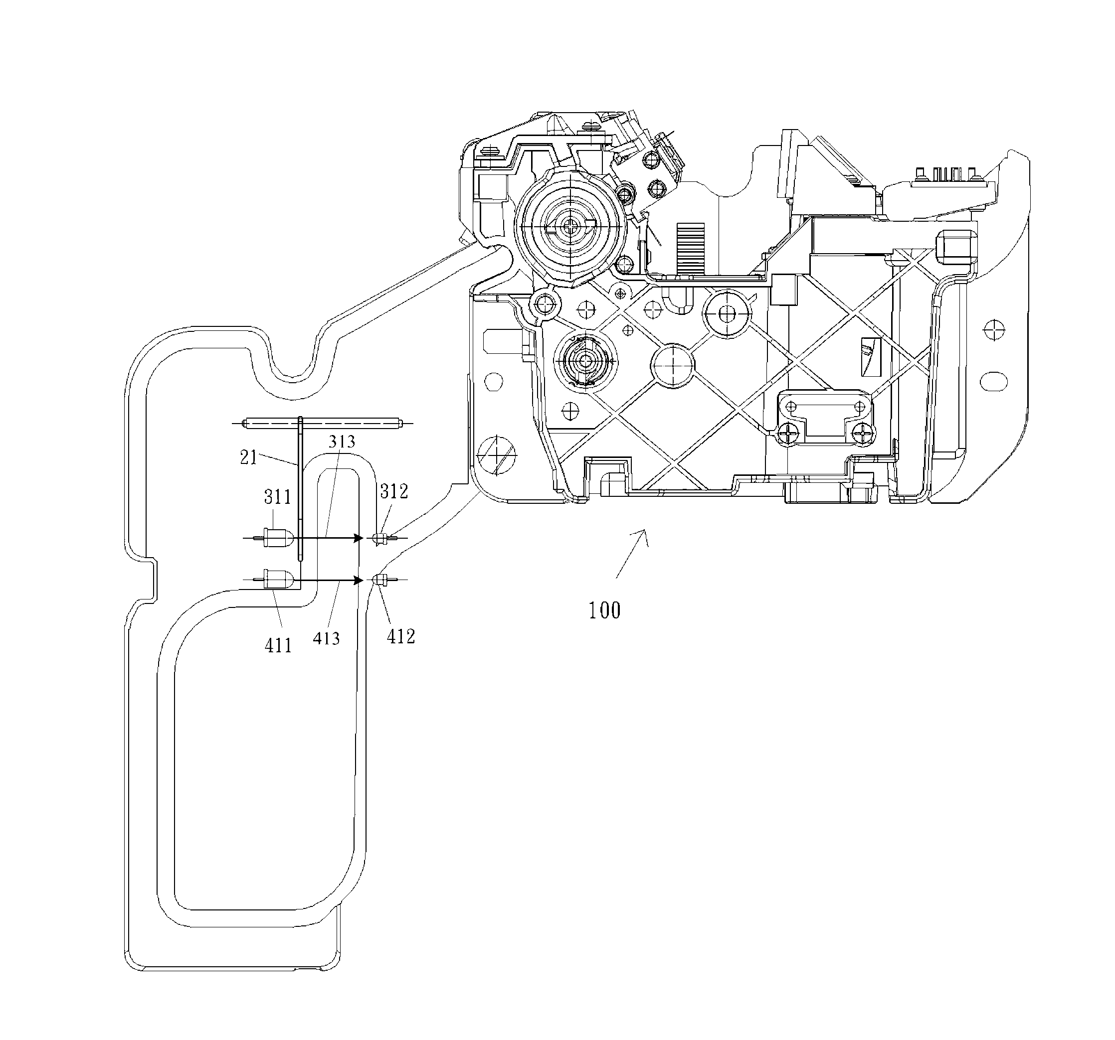 Detection device for detecting state of waste toner container and image forming apparatus using such detection device