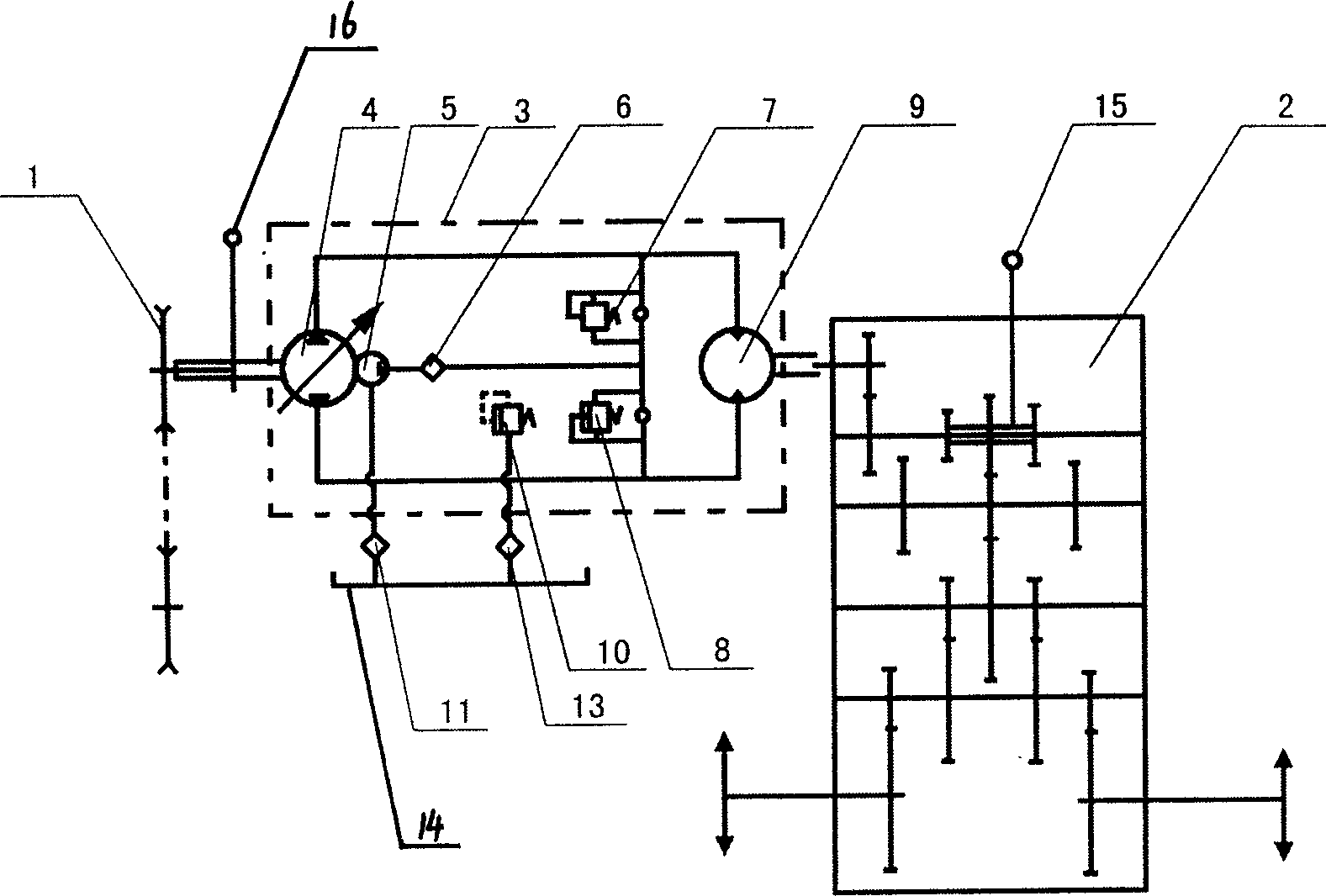 Driving device for full feeding rice and wheat combine power driver