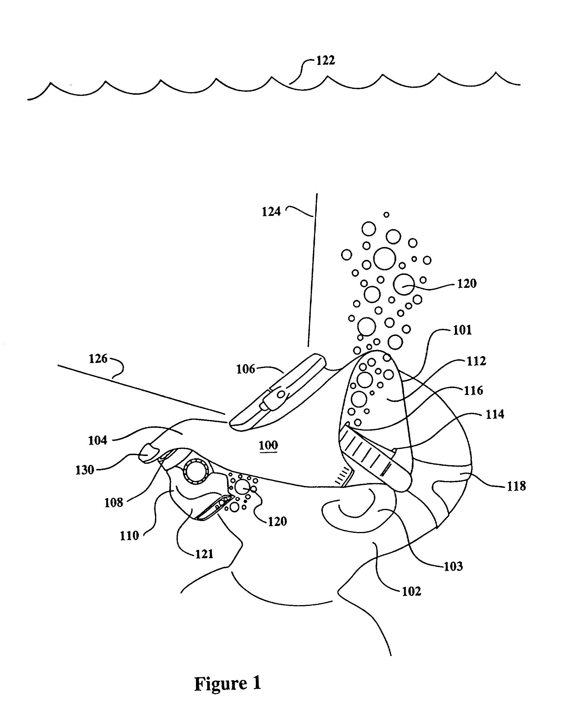 Scuba diving bubble diverter for improving vision and decreasing bubble noise