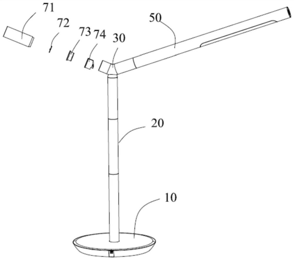 Lamp head rotating assembly and lighting device