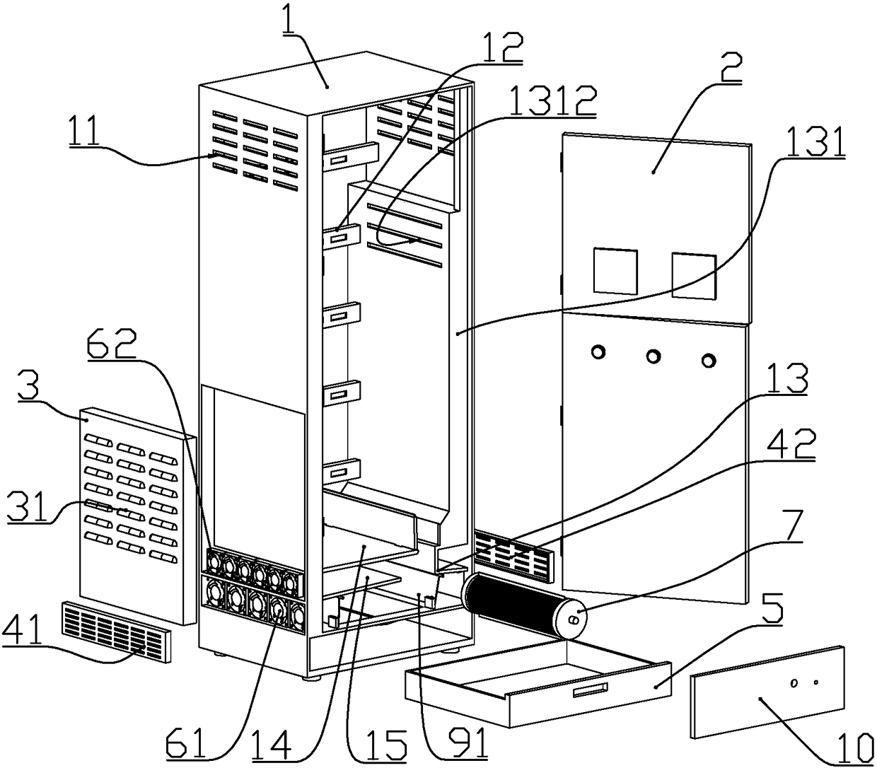 A power distribution cabinet