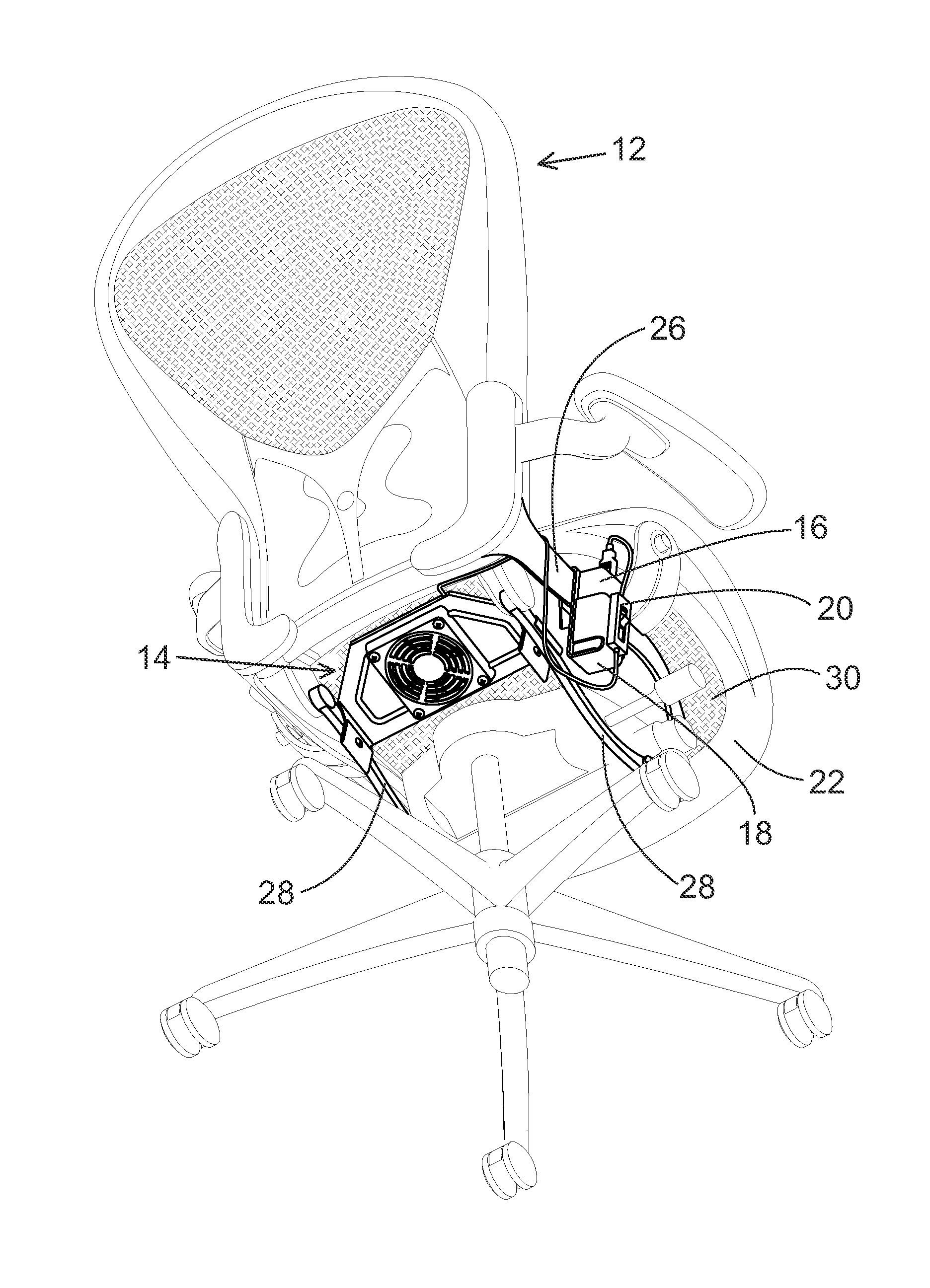 Ventilation and Cooling System for an Office Chair