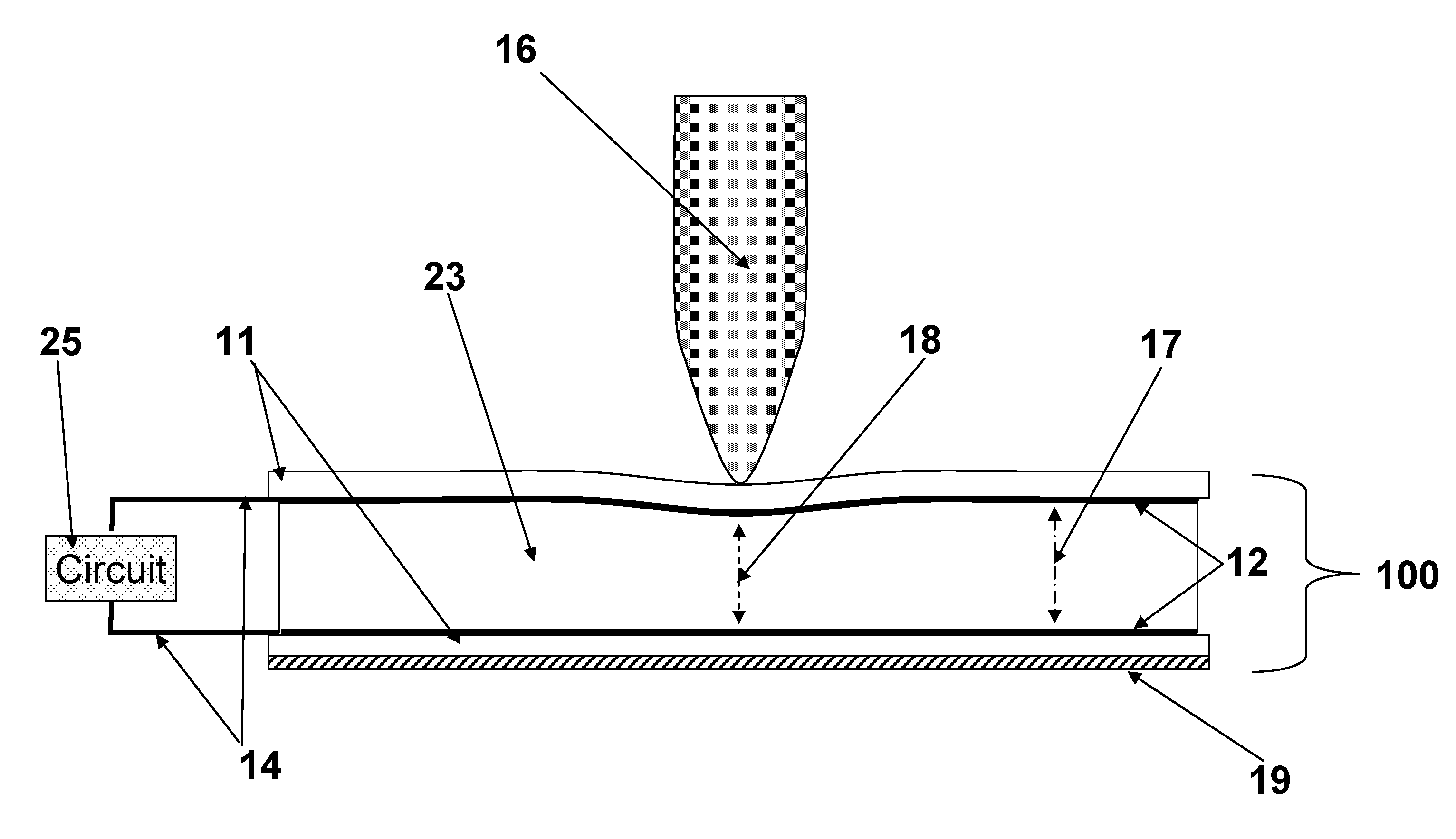 Selectively erasable electronic writing tablet