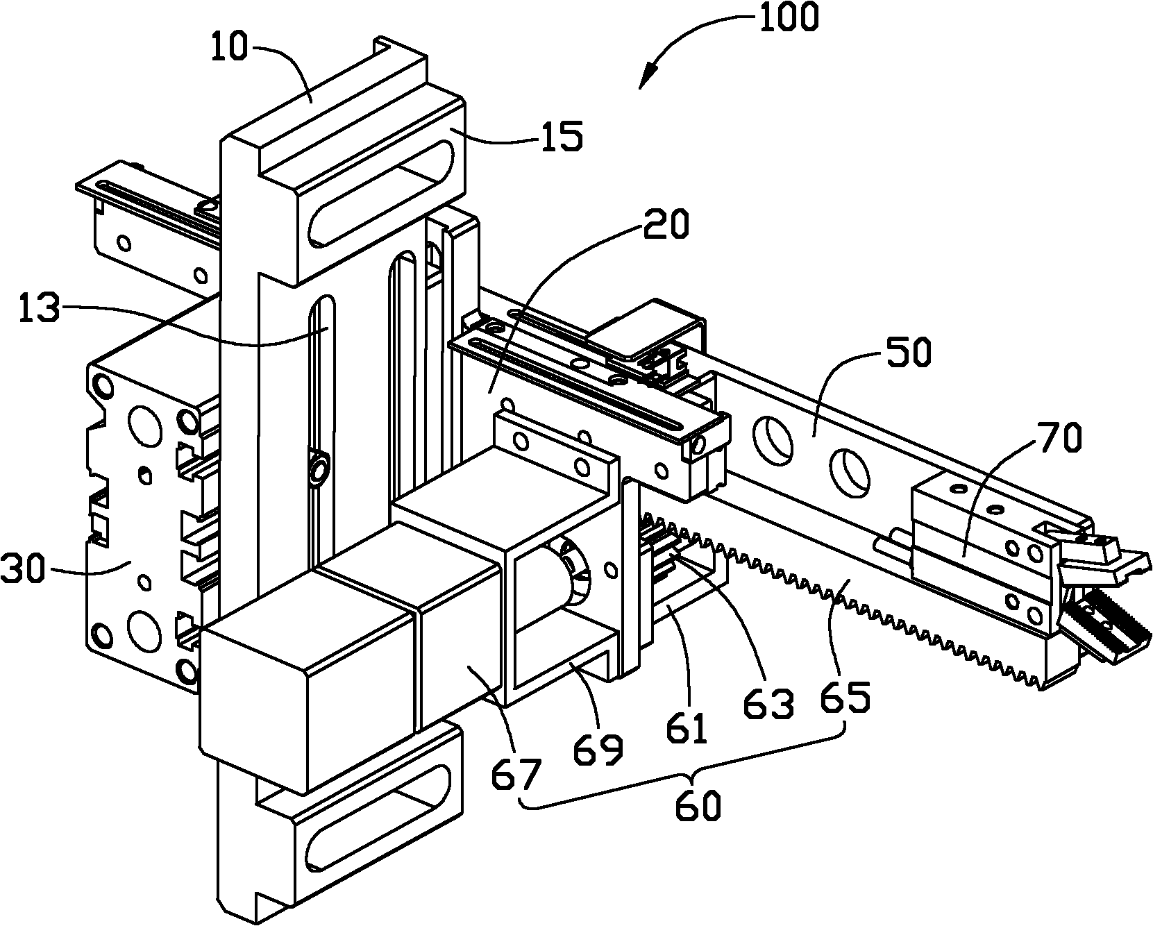 Clamping device for manipulator