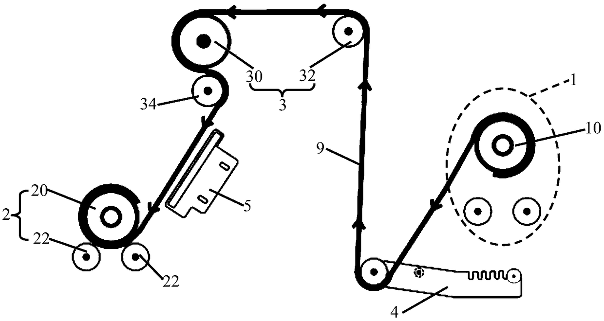 Tensioning feeding mechanism and ink jet printer